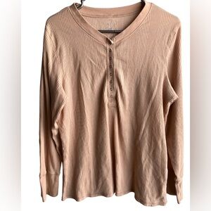 Aerie waffle knit henley peach/pink XL